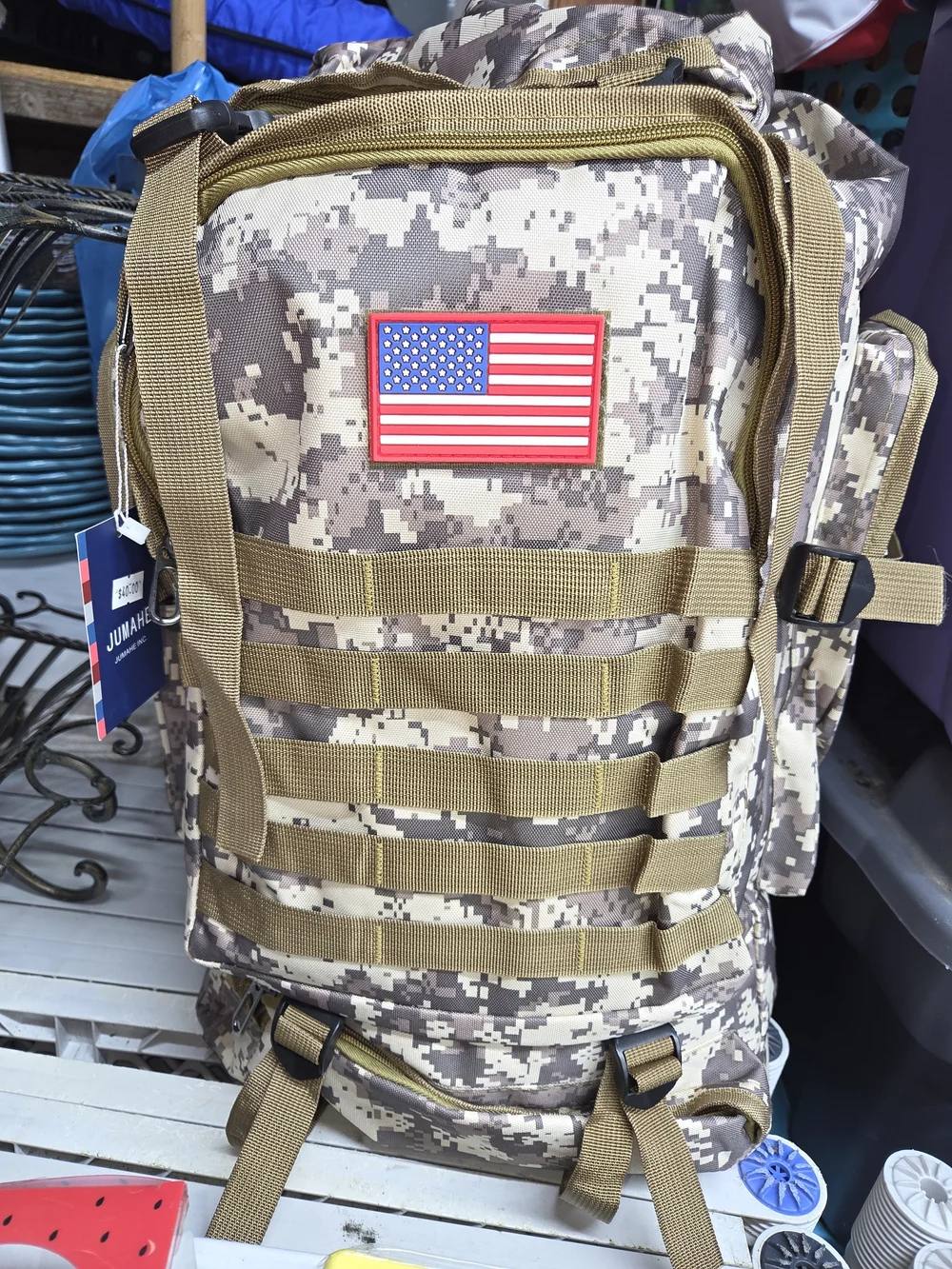 Tactical Digital Desert Camo Backpack - Khaki Accent